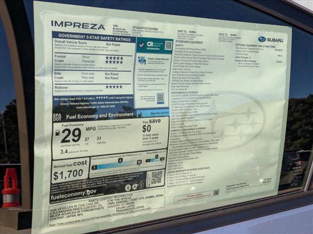 new 2026 Subaru Impreza car, priced at $28,532