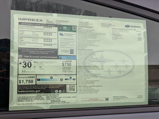 new 2025 Subaru Impreza car, priced at $25,078