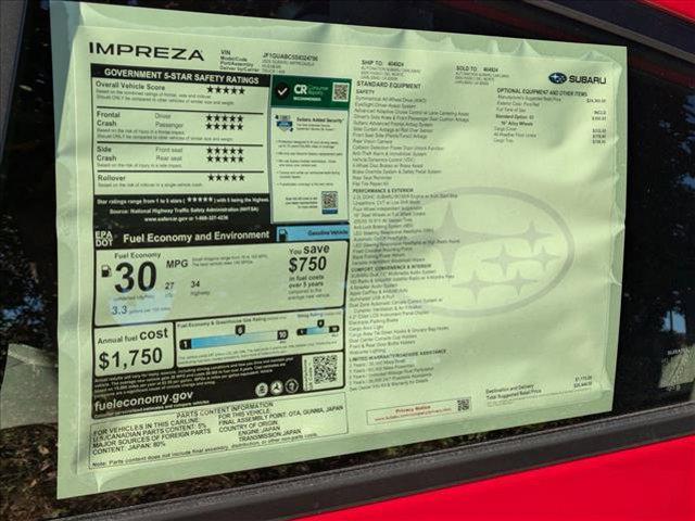 new 2025 Subaru Impreza car, priced at $26,444
