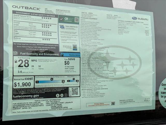 new 2025 Subaru Outback car, priced at $31,990