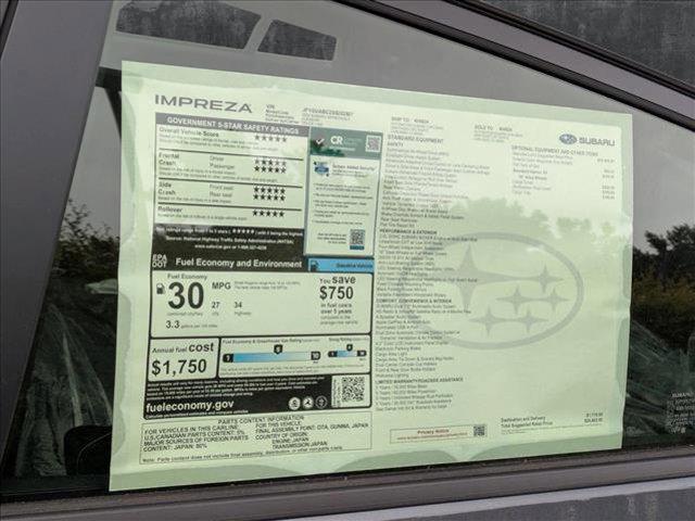 new 2025 Subaru Impreza car, priced at $25,078