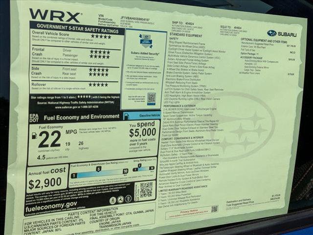 new 2025 Subaru WRX car, priced at $40,014