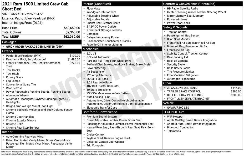 used 2021 Ram 1500 car, priced at $40,995