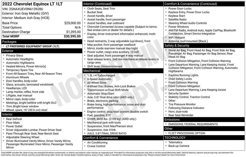 used 2022 Chevrolet Equinox car, priced at $22,595