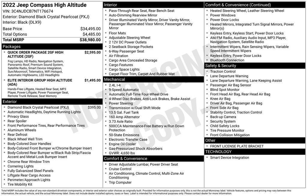 used 2022 Jeep Compass car, priced at $25,995
