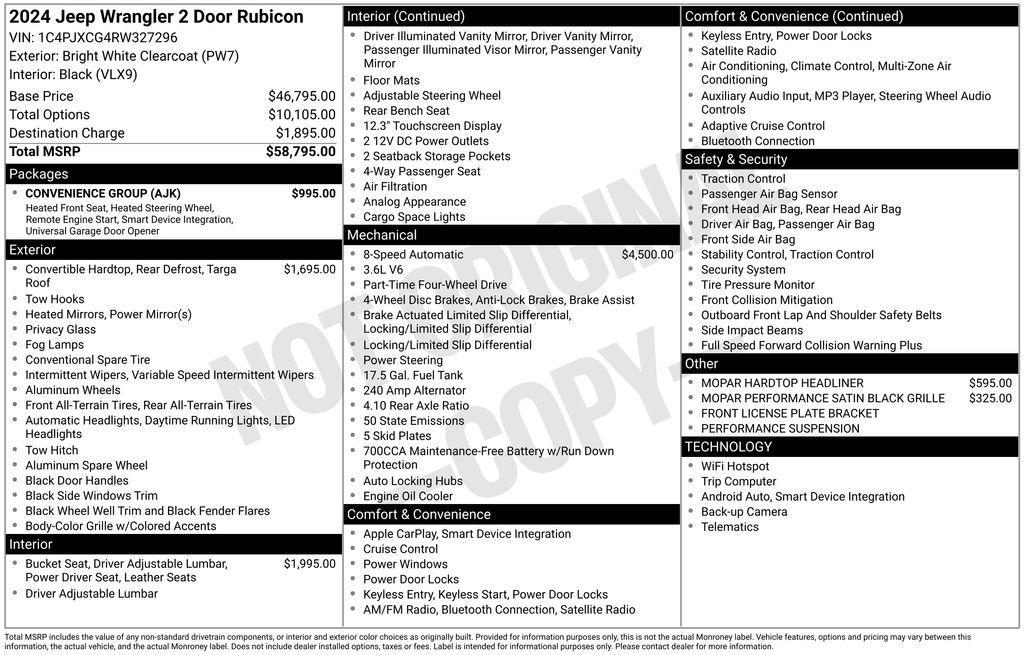 used 2024 Jeep Wrangler car, priced at $39,425