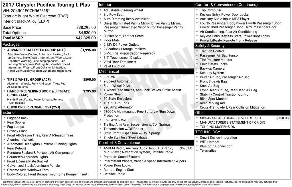used 2017 Chrysler Pacifica car, priced at $19,795