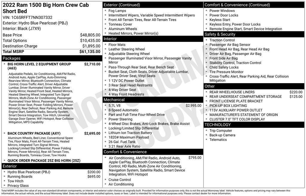 used 2022 Ram 1500 car, priced at $38,795