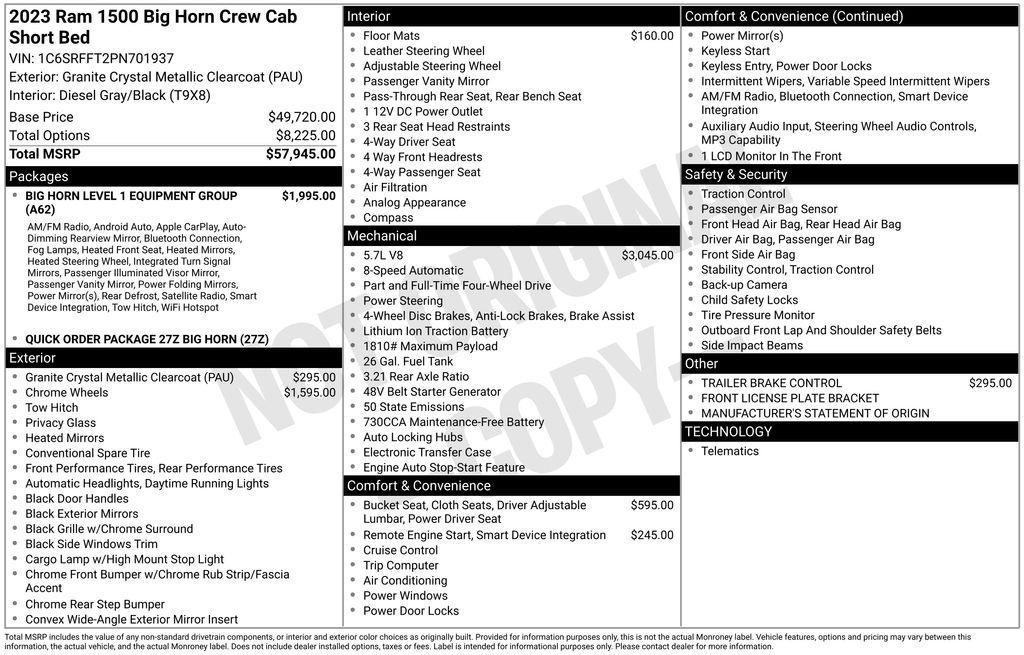 used 2023 Ram 1500 car, priced at $39,995