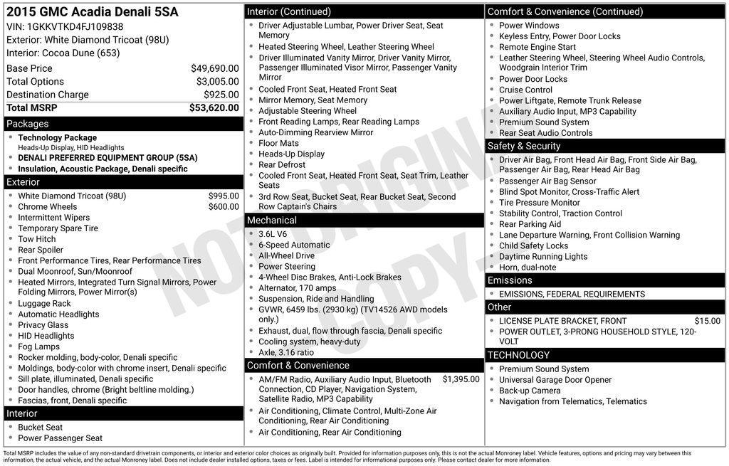 used 2015 GMC Acadia car, priced at $10,795