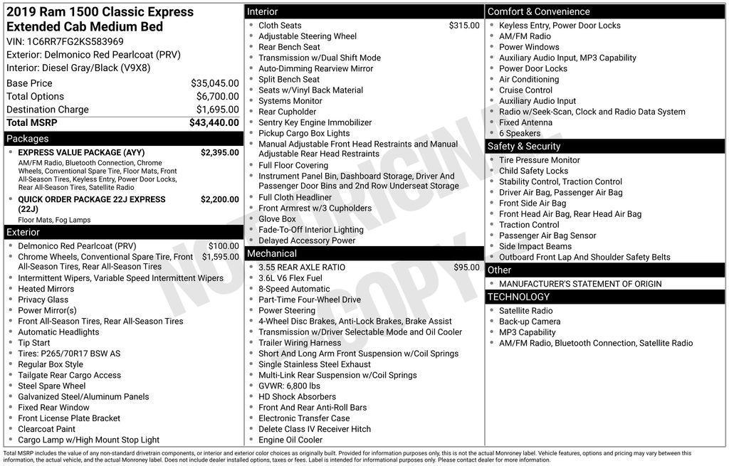 used 2019 Ram 1500 Classic car, priced at $25,995