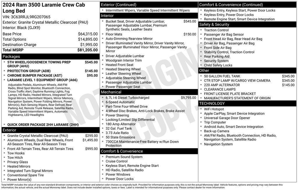 used 2024 Ram 3500 car, priced at $66,925