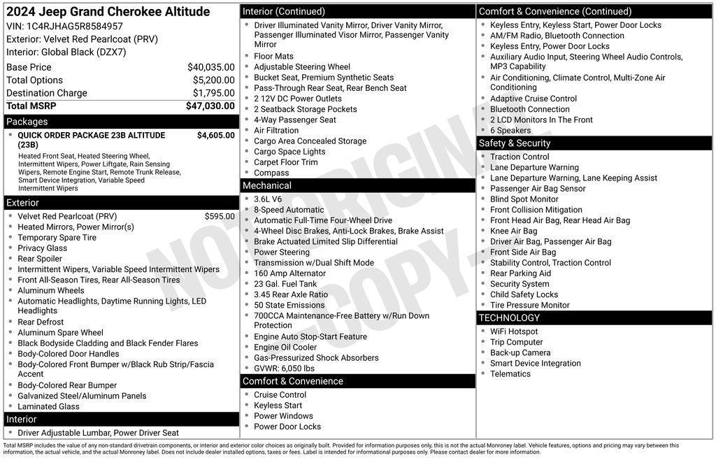 used 2024 Jeep Grand Cherokee car, priced at $34,995