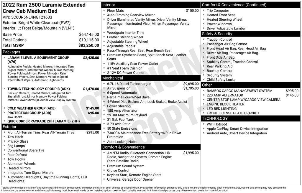 used 2022 Ram 2500 car, priced at $56,995