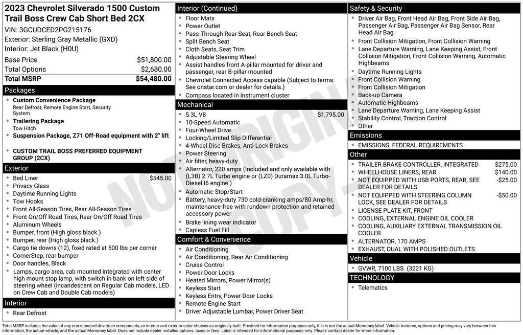 used 2023 Chevrolet Silverado 1500 car, priced at $41,495