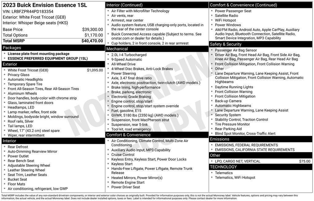 used 2023 Buick Envision car, priced at $30,695