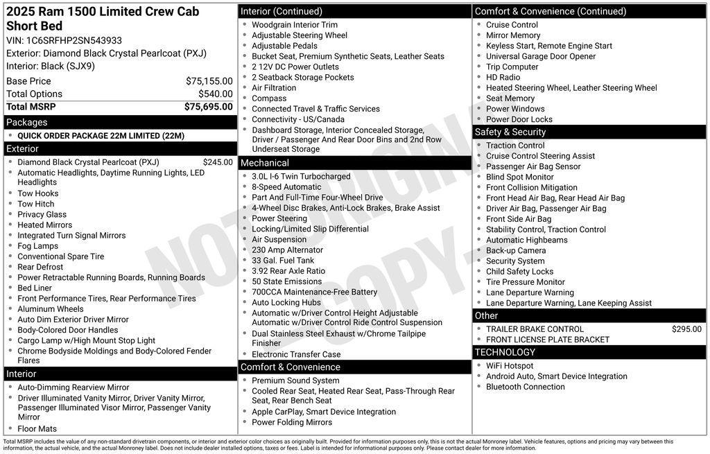 used 2025 Ram 1500 car, priced at $63,495