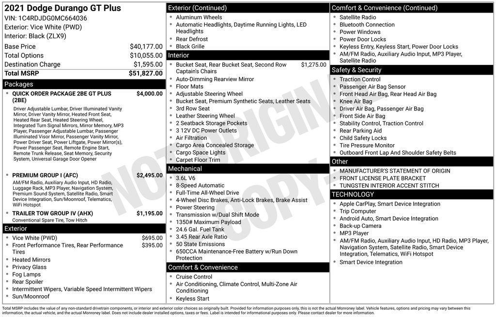 used 2021 Dodge Durango car, priced at $28,995