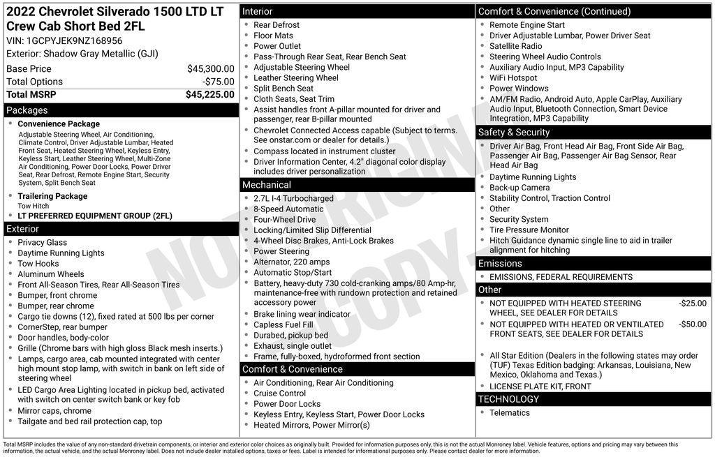 used 2022 Chevrolet Silverado 1500 Limited car, priced at $31,995