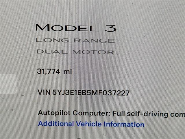 used 2021 Tesla Model 3 car, priced at $27,000