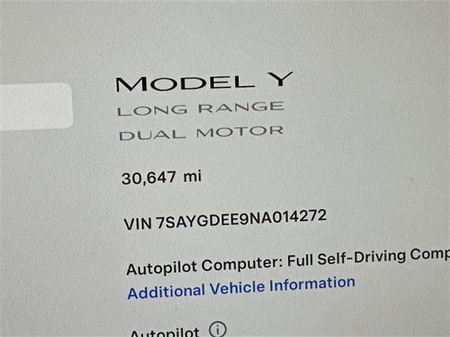 used 2022 Tesla Model Y car, priced at $29,500
