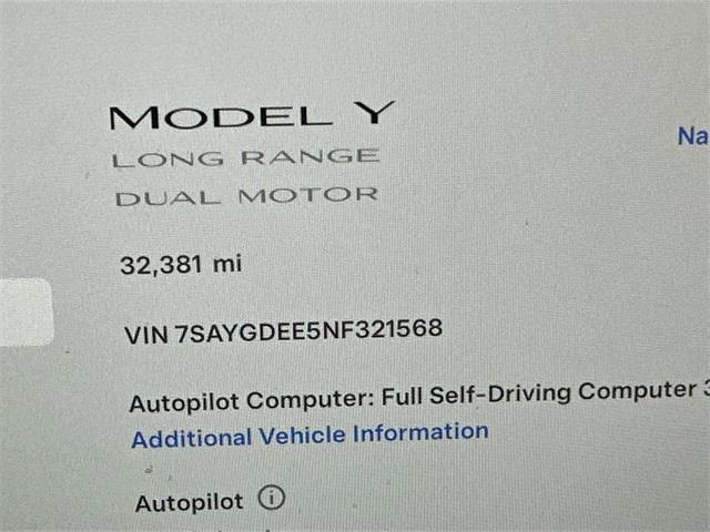 used 2022 Tesla Model Y car, priced at $30,500