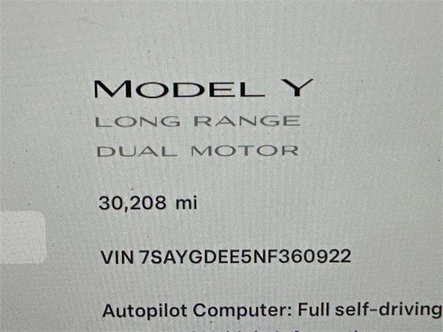 used 2022 Tesla Model Y car, priced at $31,500