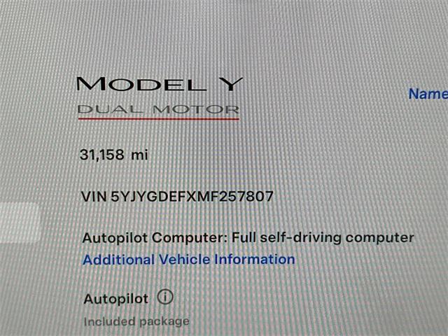 used 2021 Tesla Model Y car, priced at $31,000