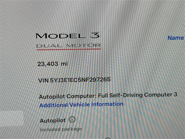 used 2022 Tesla Model 3 car, priced at $31,000