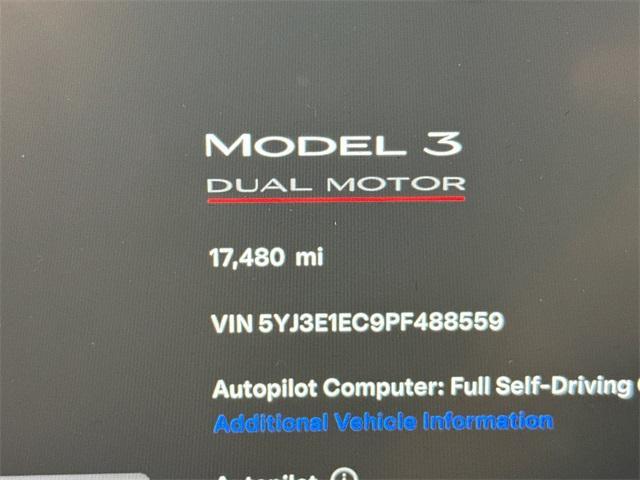 used 2023 Tesla Model 3 car, priced at $32,500