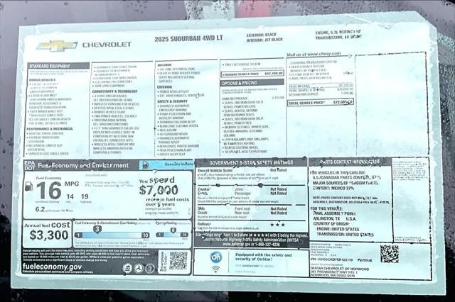 new 2025 Chevrolet Suburban car, priced at $72,335