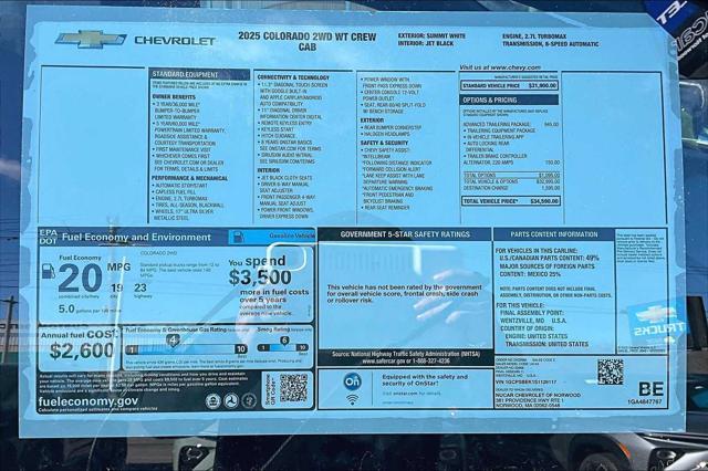 new 2025 Chevrolet Colorado car, priced at $34,590