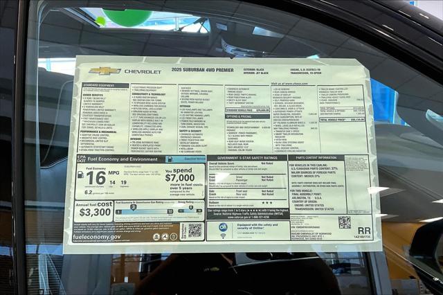 new 2025 Chevrolet Suburban car, priced at $92,134