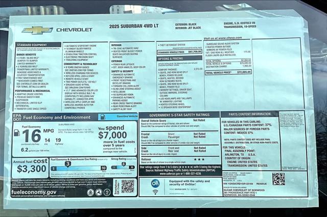 new 2025 Chevrolet Suburban car, priced at $72,335