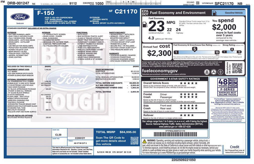 new 2025 Ford F-150 car, priced at $58,510