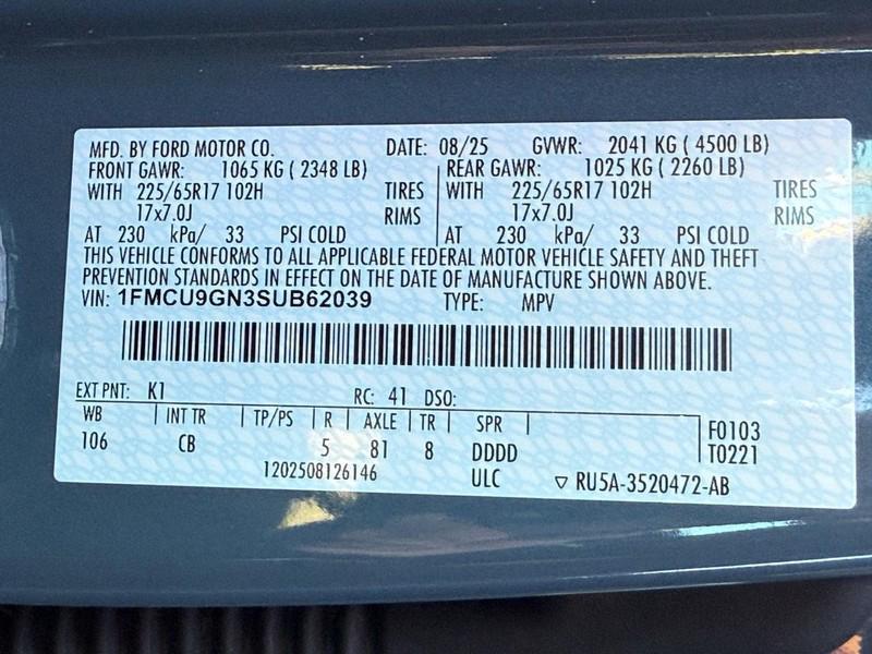 new 2025 Ford Escape car, priced at $33,235