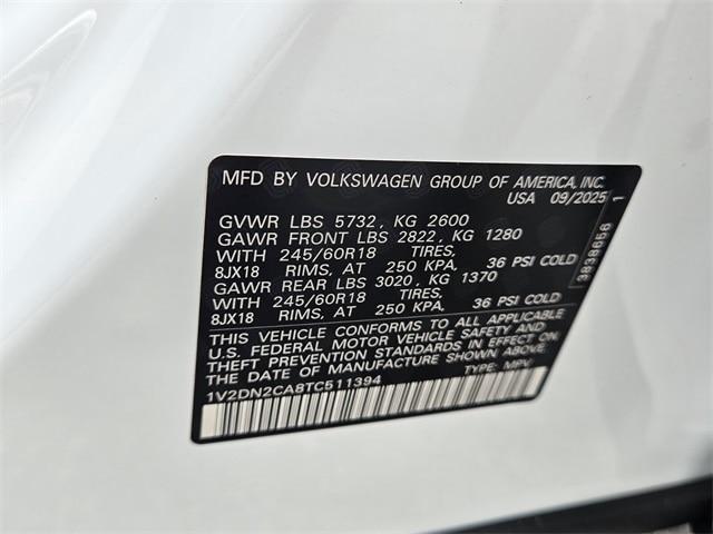 new 2026 Volkswagen Atlas car, priced at $39,357