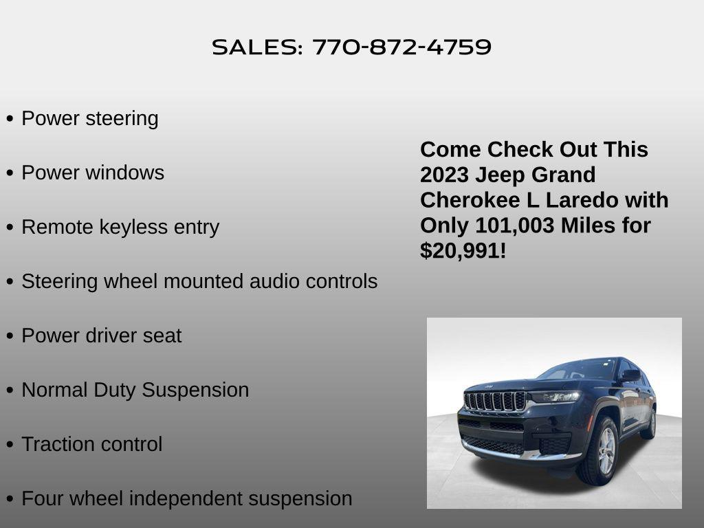 used 2023 Jeep Grand Cherokee L car, priced at $20,991