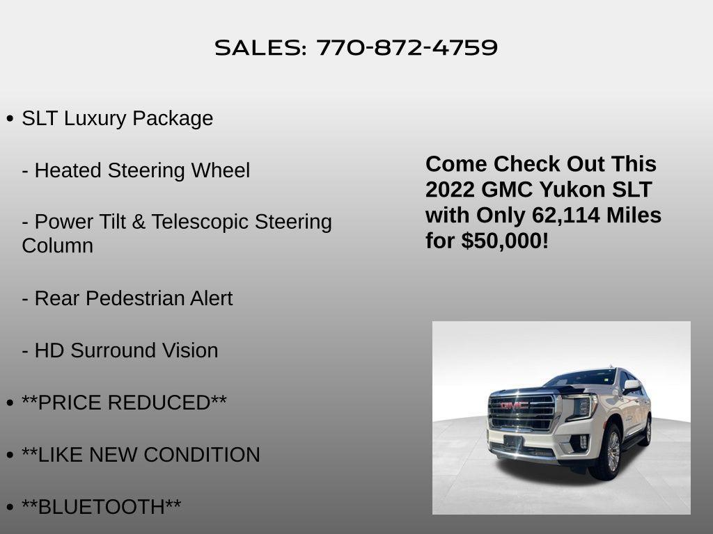 used 2022 GMC Yukon car, priced at $50,000