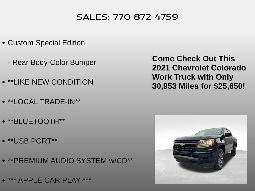 used 2021 Chevrolet Colorado car, priced at $25,650