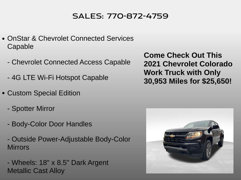 used 2021 Chevrolet Colorado car, priced at $25,650