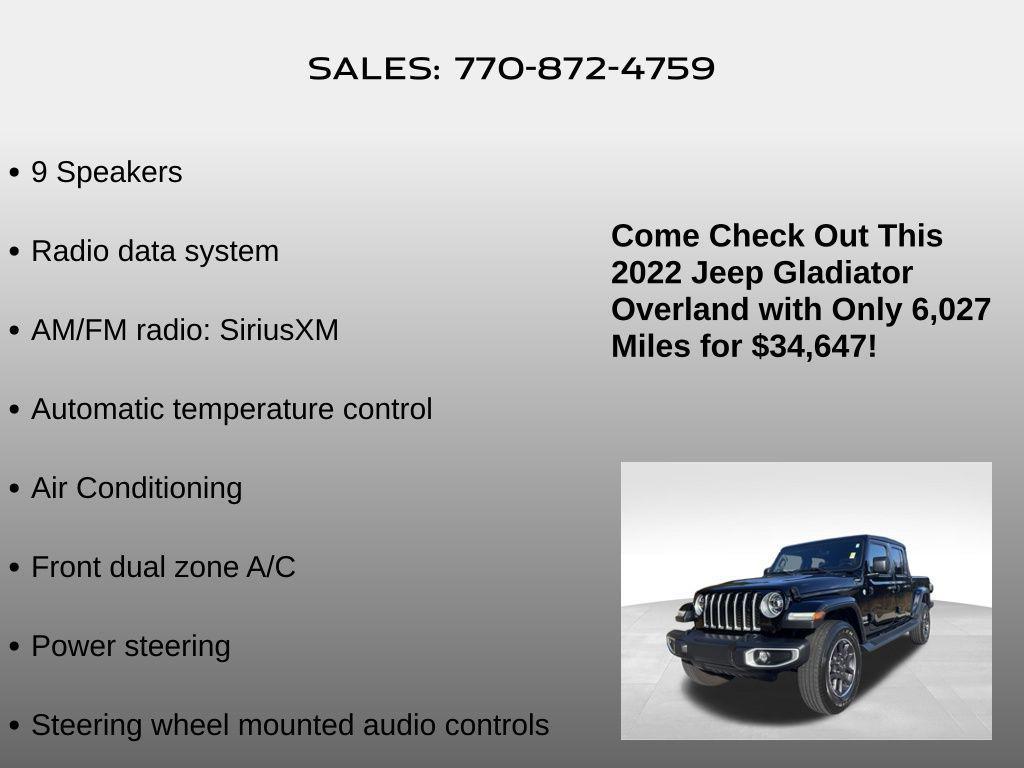 used 2022 Jeep Gladiator car, priced at $34,647