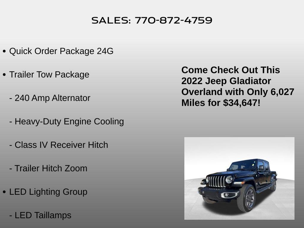 used 2022 Jeep Gladiator car, priced at $34,647