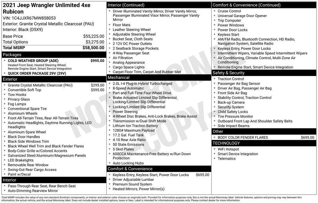 used 2021 Jeep Wrangler Unlimited 4xe car, priced at $30,000
