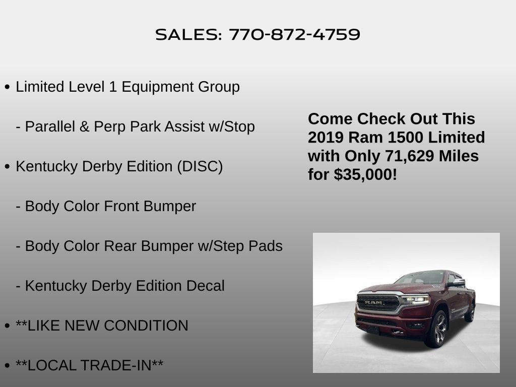 used 2019 Ram 1500 car, priced at $35,000