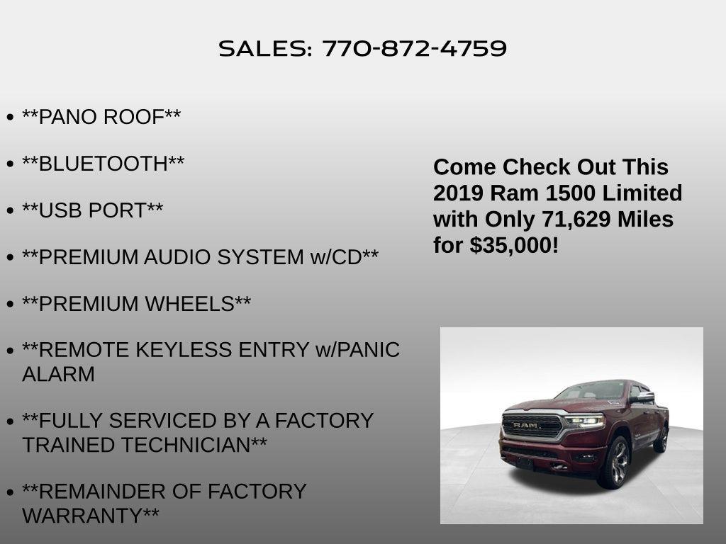used 2019 Ram 1500 car, priced at $35,000