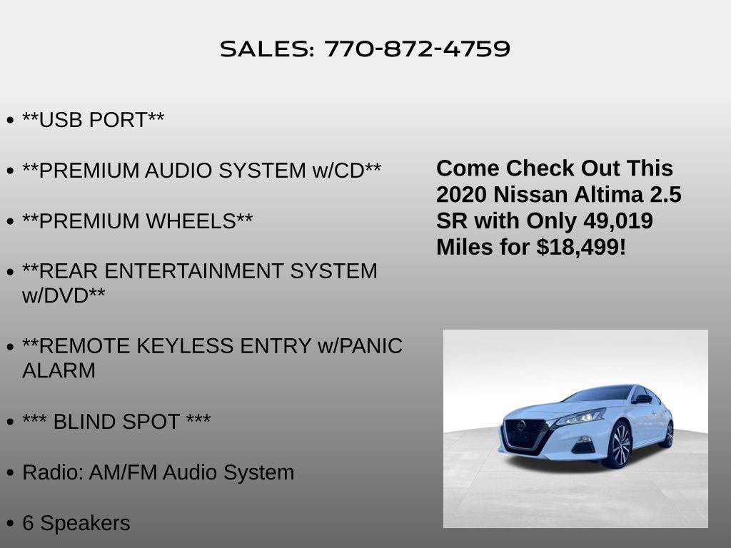 used 2020 Nissan Altima car, priced at $18,499