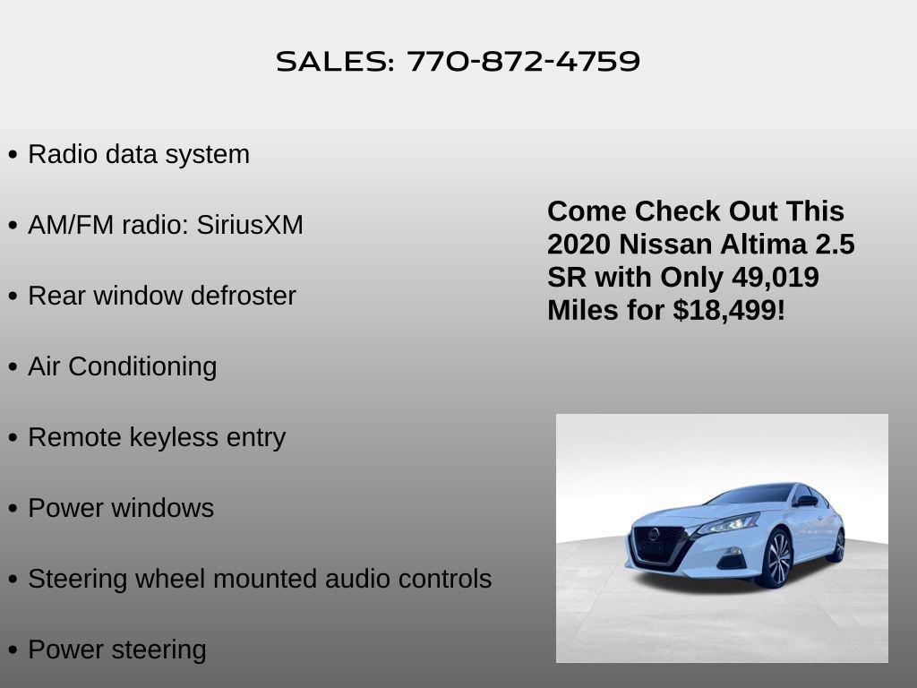 used 2020 Nissan Altima car, priced at $18,499