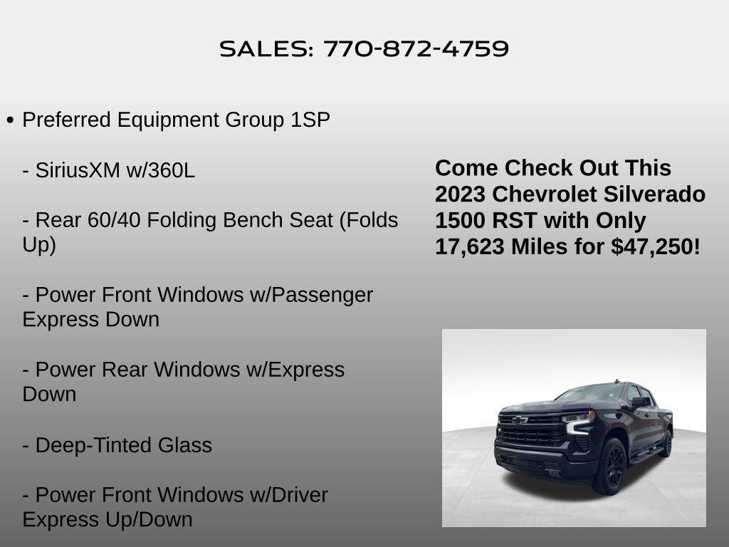 used 2023 Chevrolet Silverado 1500 car, priced at $47,250