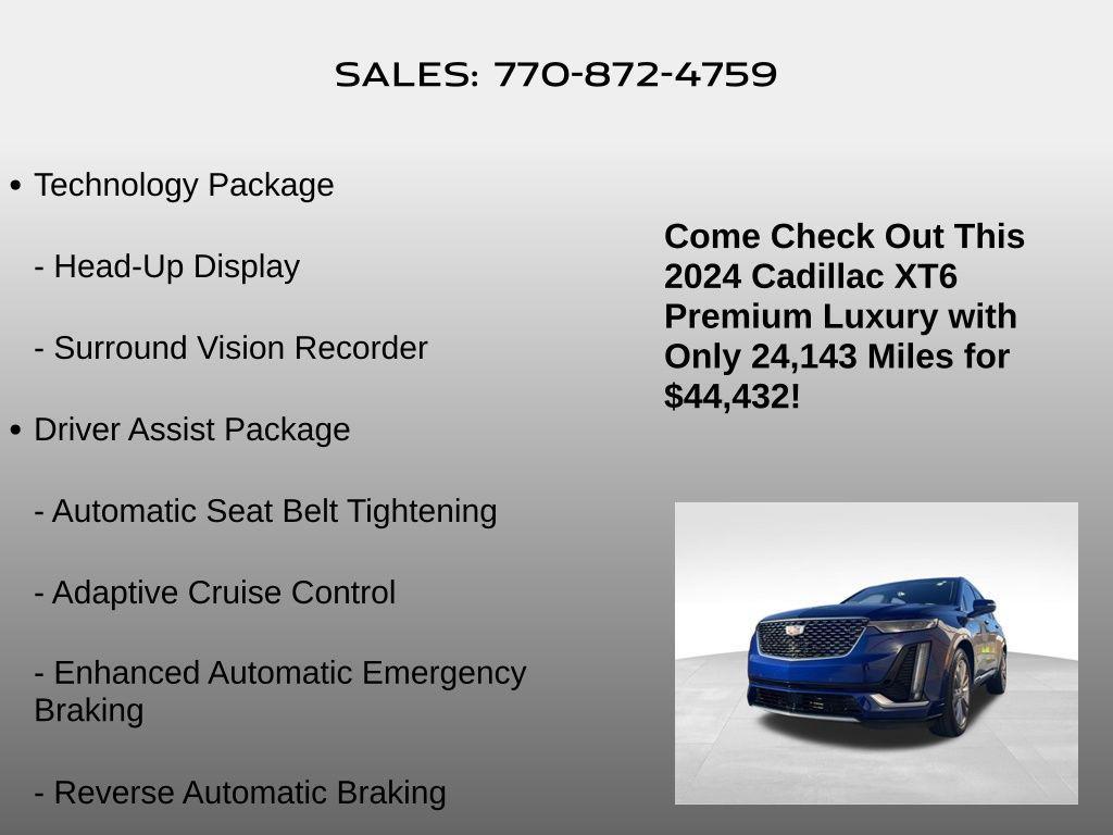 used 2024 Cadillac XT6 car, priced at $44,432